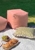 rucomfy Indoor/Outdoor Cube Dusky Pink Beanbag - One Size Image 1