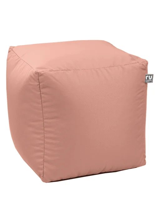 rucomfy Indoor/Outdoor Cube Dusky Pink Beanbag - One Size Image 4
