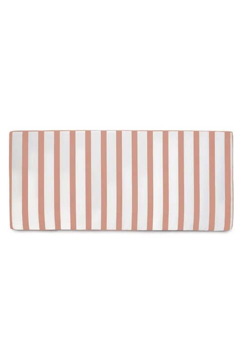 rucomfy Indoor/Outdoor Striped Double Bench Dusky Pink Seatpad - One Size Image 1