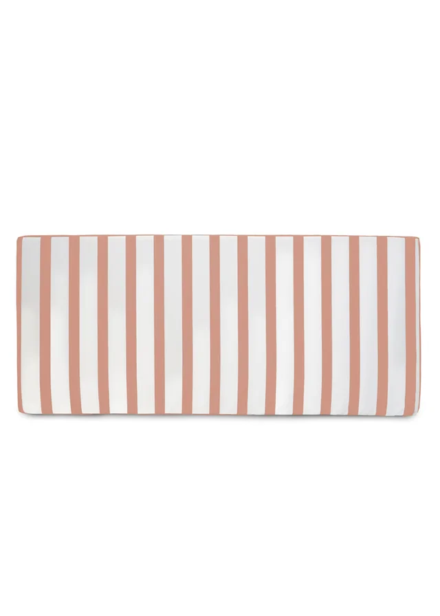 rucomfy Indoor/Outdoor Striped Double Bench Dusky Pink Seatpad
