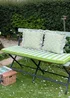 rucomfy Indoor/Outdoor Striped Double Bench Olive Green Seatpad - One Size Image 1