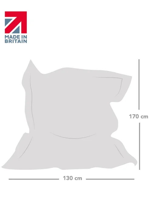 rucomfy Indoor/Outdoor Giant Striped Squashy Squarbie Dusky Pink Beanbag - One Size Image 4