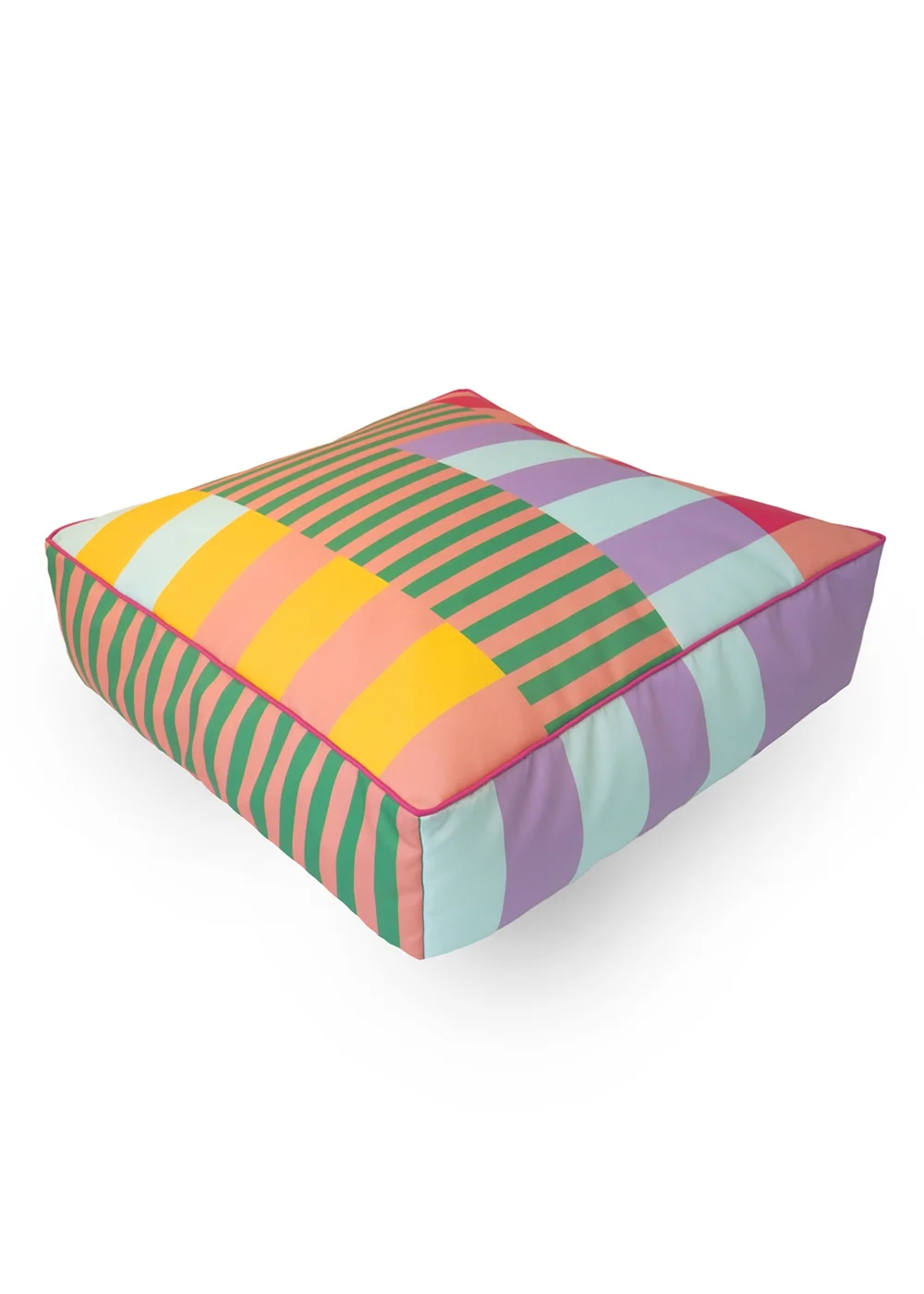 rucomfy Indoor/Outdoor Box Floor Cushion Block Print Beanbag - One Size Image 2