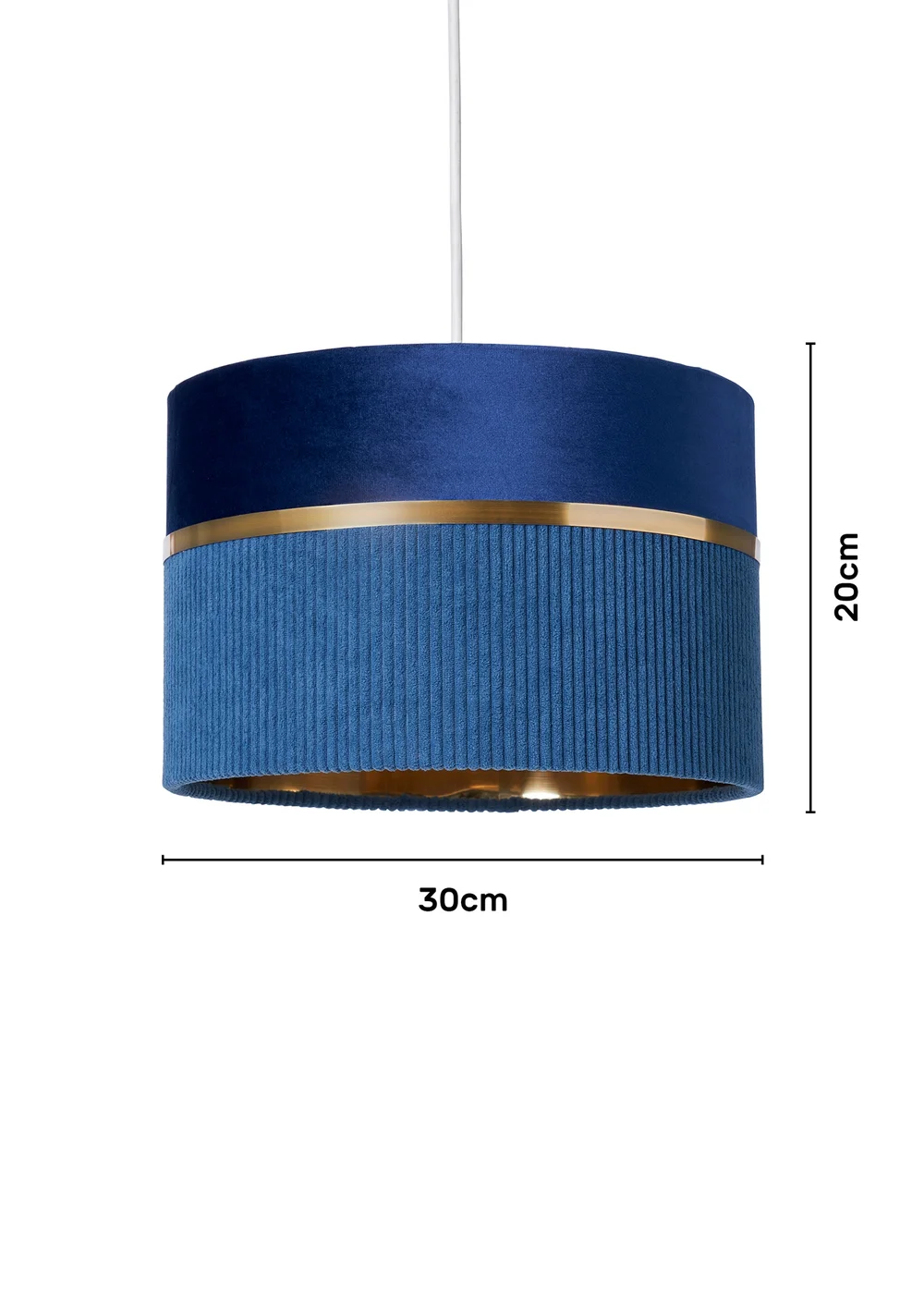 BHS Lighting Juel Velvet Easyfit Blue Shade (20cm x 30cm) - One Size Image 6