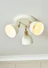 BHS Lighting Damani Ivory & Brass Ceiling 3 Light (21cm x 36cm) - One Size Image 3