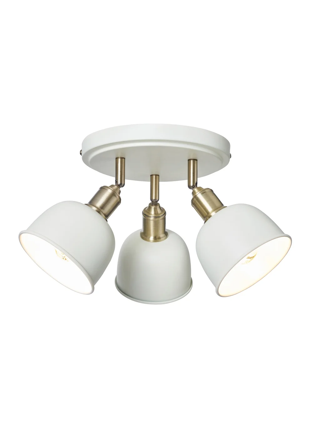 BHS Lighting Damani Ivory & Brass Ceiling 3 Light (21cm x 36cm) - One Size Image 5