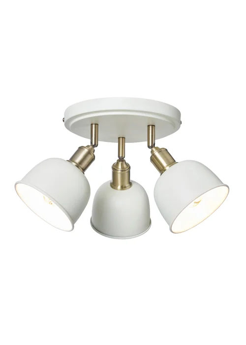 BHS Lighting Damani Ivory & Brass Ceiling 3 Light (21cm x 36cm) - One Size Image 5