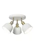 BHS Lighting Damani Ivory & Brass Ceiling 3 Light (21cm x 36cm) - One Size Image 5