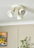 BHS Lighting Damani Ivory & Brass Ceiling 3 Light (21cm x 36cm) - One Size Image 2