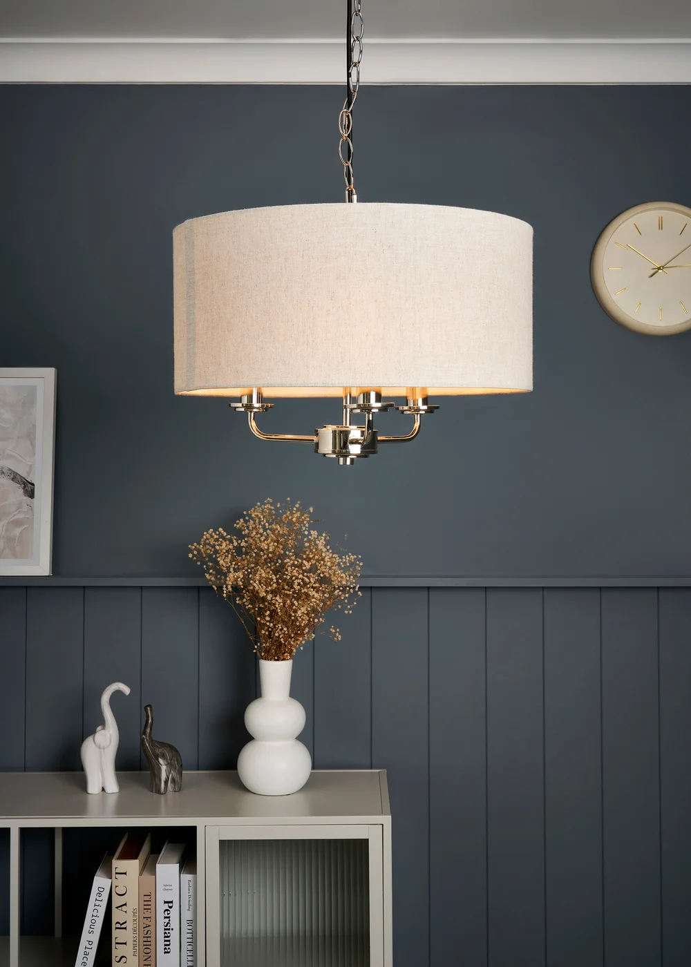 BHS Lighting Harley Ceiling 3 Light Chrome (40-120cm x 45cm) - One Size Adjustable Image 1