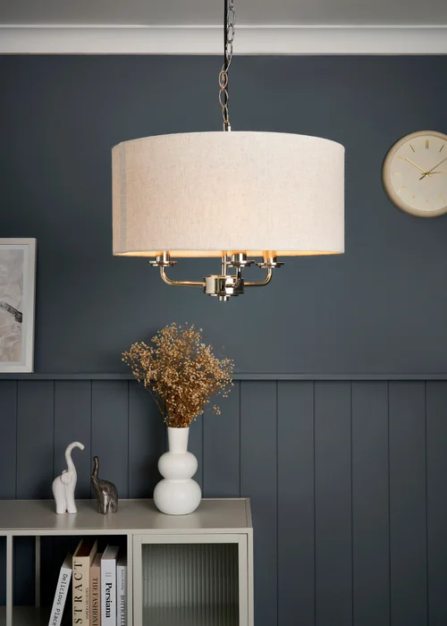 BHS Lighting Harley Ceiling 3 Light Chrome (40-120cm x 45cm) - One Size Adjustable Image 1