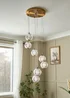 BHS Lighting Raeden LED Brass Acrylic Ball 7 Light Cascade (80-110cm x 36cm) - One Size Adjustable Image 2