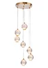 BHS Lighting Raeden LED Brass Acrylic Ball 7 Light Cascade (80-110cm x 36cm) - One Size Adjustable Image 5