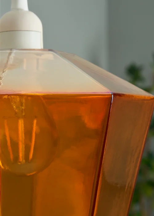 BHS Lighting Octagon Easyfit Glass Amber (23cm x 20cm) - One Size Image 3