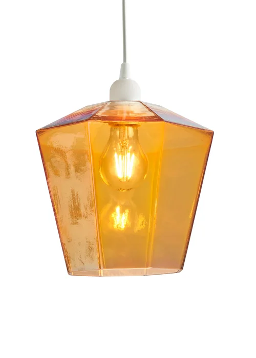 BHS Lighting Octagon Easyfit Glass Amber (23cm x 20cm) - One Size Image 4