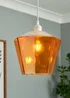 BHS Lighting Octagon Easyfit Glass Amber (23cm x 20cm) - One Size Image 1