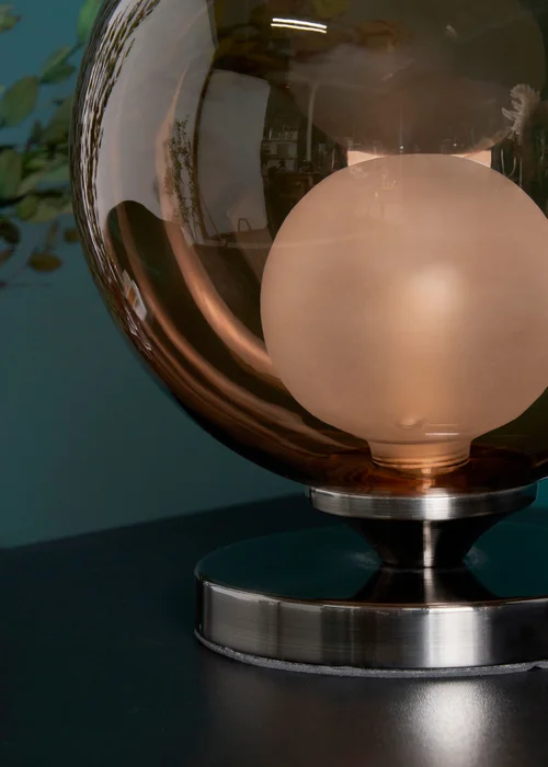 BHS Lighting Flourina Black Chrome Touch Table Lamp (22cm x 17cm) - One Size Image 4