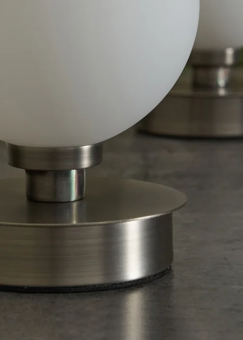 BHS Lighting Tobey Touch Table Lamp PAIR Pewter (18cm x 12cm) - One Size Image 3