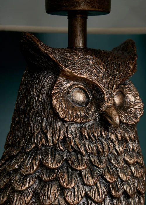BHS Lighting Ollie Owl Bronze Table Lamp (46cm x 27cm) - One Size Image 4