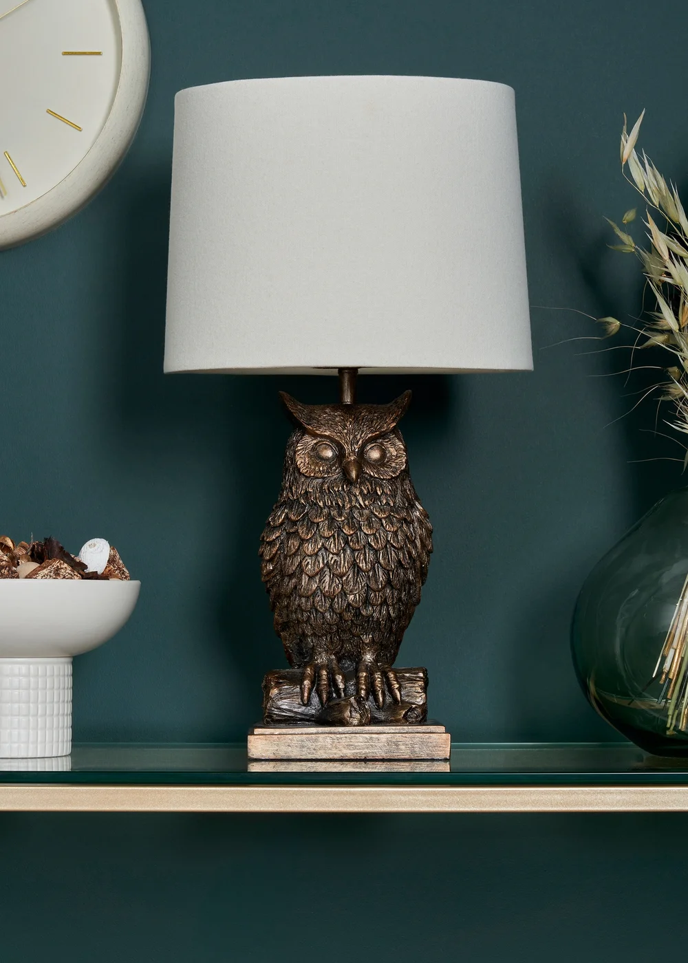 BHS Lighting Ollie Owl Bronze Table Lamp (46cm x 27cm) - One Size Image 2