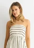 Gini London White Stripe Cotton Bardot Smock Midi Dress - Size 14 Image 3