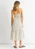 Gini London White Stripe Cotton Bardot Smock Midi Dress - Size 14 Image 2