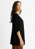 Gini London Black Crochet Knit Edge to Edge Cardigan - Size 8 Image 4