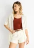 Gini London White Crochet Knit Edge to Edge Cardigan - 10 Image 4