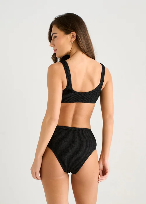 Gini London Black Textured Ring Detail Bikini Top - 12 Image 2