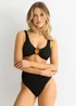 Gini London Black Textured High Waist Bikini Bottom - Size 8 Image 3