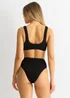 Gini London Black Textured High Waist Bikini Bottom - Size 8 Image 2