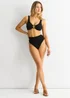 Gini London Black Textured High Waist Bikini Bottom - Size 8 Image 1