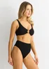 Gini London Black Textured High Waist Bikini Bottom - Size 8 Image 4