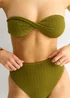 Gini London Olive Textured High Waist Bikini Bottom - Size 8 Image 3
