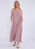 Gini London Dusty Pink Mink Air Flow Strappy Wide Leg Jumpsuit - Medium/Large Image 1