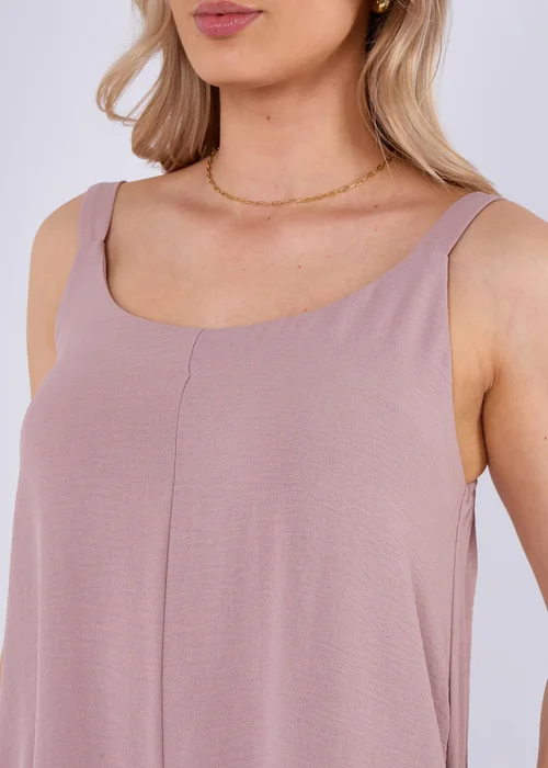 Gini London Dusty Pink Mink Air Flow Strappy Wide Leg Jumpsuit - Medium/Large Image 3