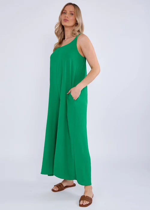 Gini London Green Air Flow Strappy Wide Leg Jumpsuit - M/L Image 4