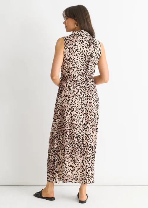 Gini London Brown Animal Print Pocket Detail Shirt Dress - 14 Image 2