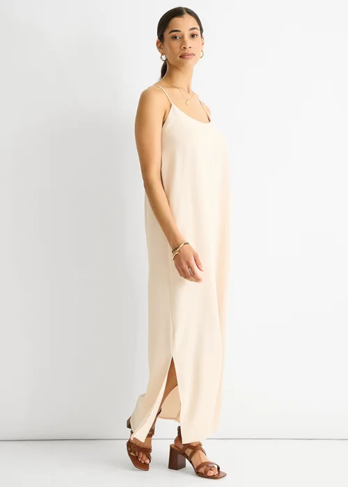 Gini London Beige Strappy Cross Back Airflow Oversized dress - L/XL Image 4