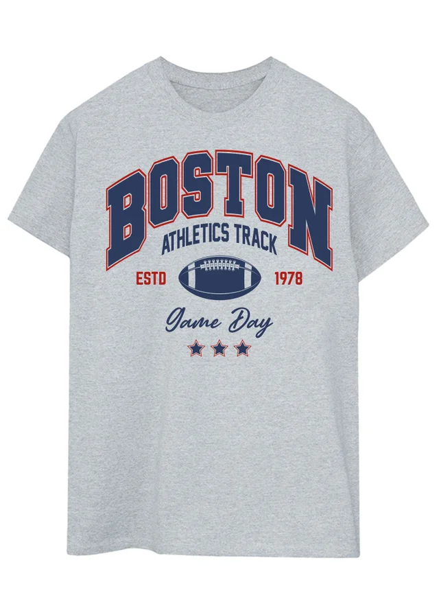 Brands In Boston Athletics Track Grey T Shirt