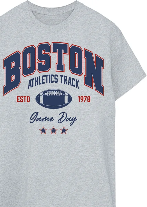 Brands In Boston Athletics Track Grey T Shirt - Extra Large Image 2