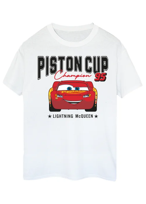 Disney Cars Lightning McQueen Piston Cup White T Shirt - 3XL Image 1