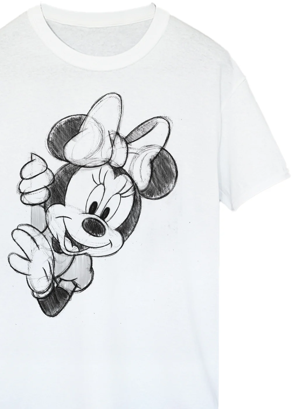 Disney Minnie Mouse Sketch White Boyfriend Fit T Shirt - Extra Large Image 2