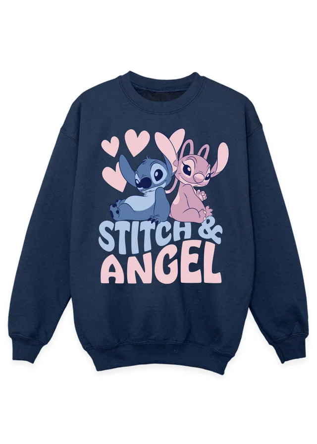 Ada & Ted Disney Lilo & Stitch Angel Girls Navy Sweatshirt (3-13 Years)