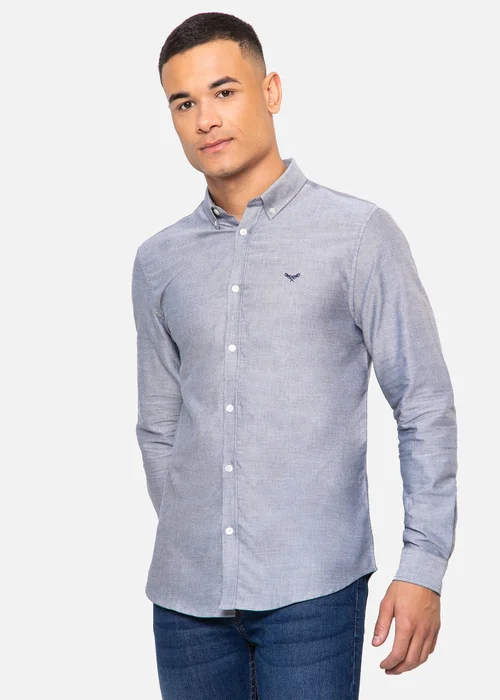 Threadbare Light Blue Oxford Cotton Slim Fit Long Sleeve Shirt - XXL Image 1