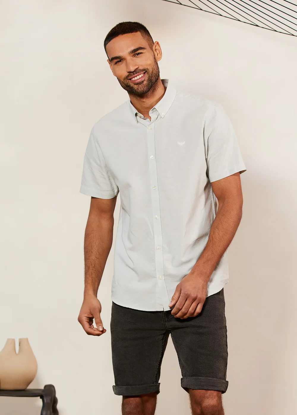 Threadbare green Oxford Cotton Short Sleeve Shirt - L Image 1