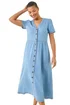 Roman Denim Button Through Midi Dress - Size 14 Image 1