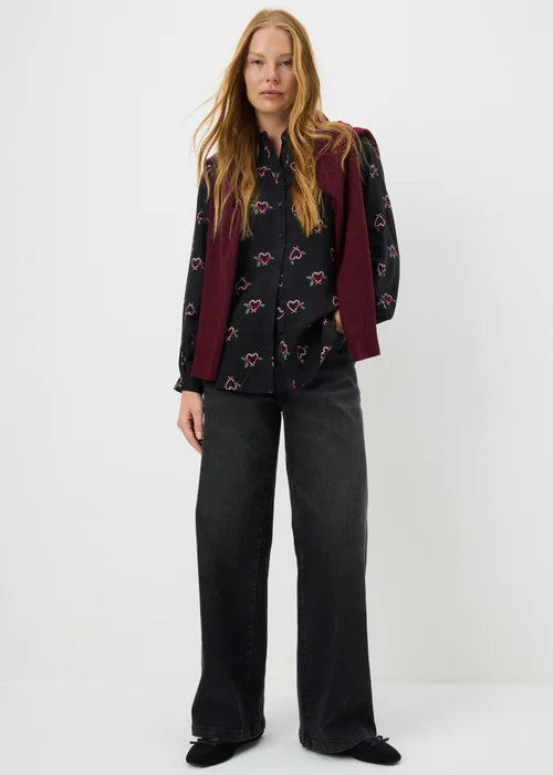 Black Print Christmas Shirt - Size 22 Image 3