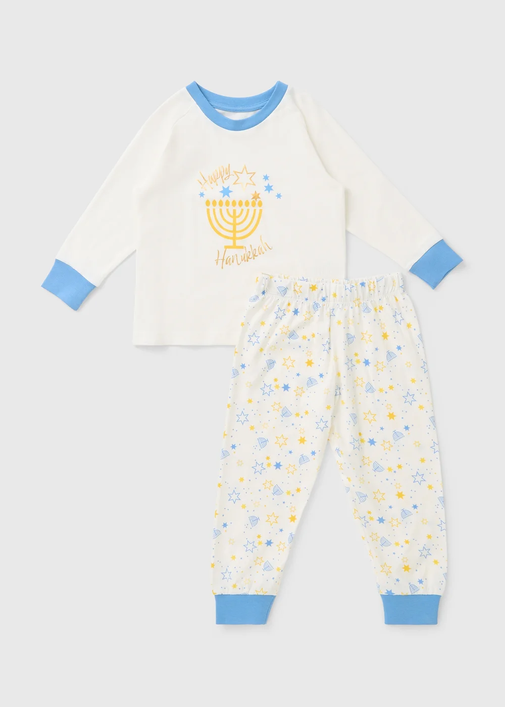 Kids White Hanukkah Pyjama Set (1-13yrs) - Age 4 - 5 Years Image 1