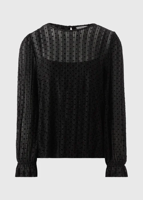 Black Spot Plisse Top - Size 8 Image 3